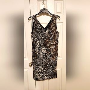 ALFANI V-Neck Animal Print Dress
